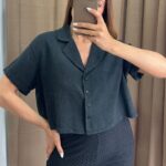 CAMISETA CROP LINO