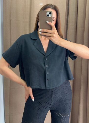CAMISETA CROP LINO