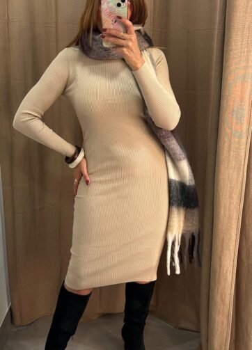 vestido básico canalé